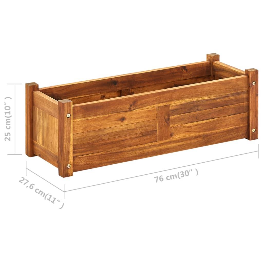 Jardinière lit surélevé plantes fleurs jardin 76 x 27,6 x 25 cm bois d'acacia - Image 6
