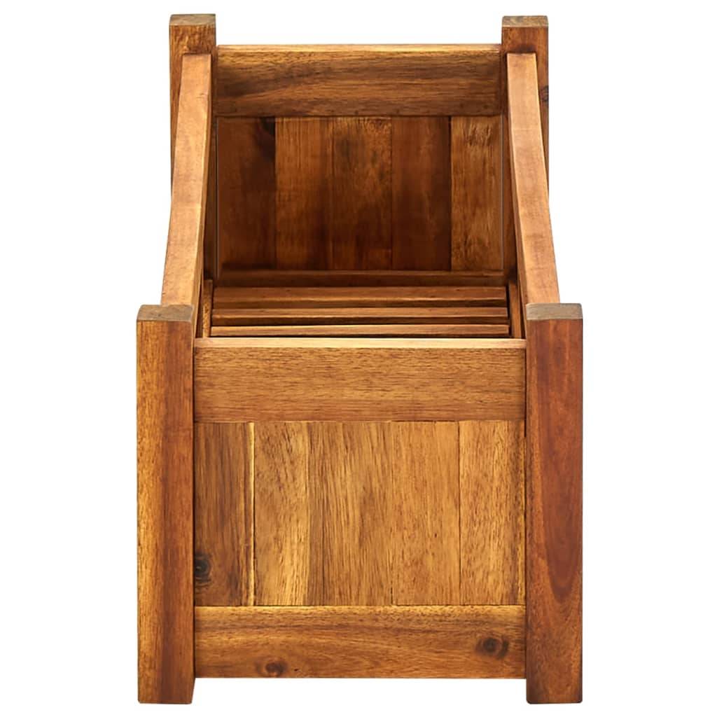 Jardinière lit surélevé plantes fleurs jardin 76 x 27,6 x 25 cm bois d'acacia - Image 3