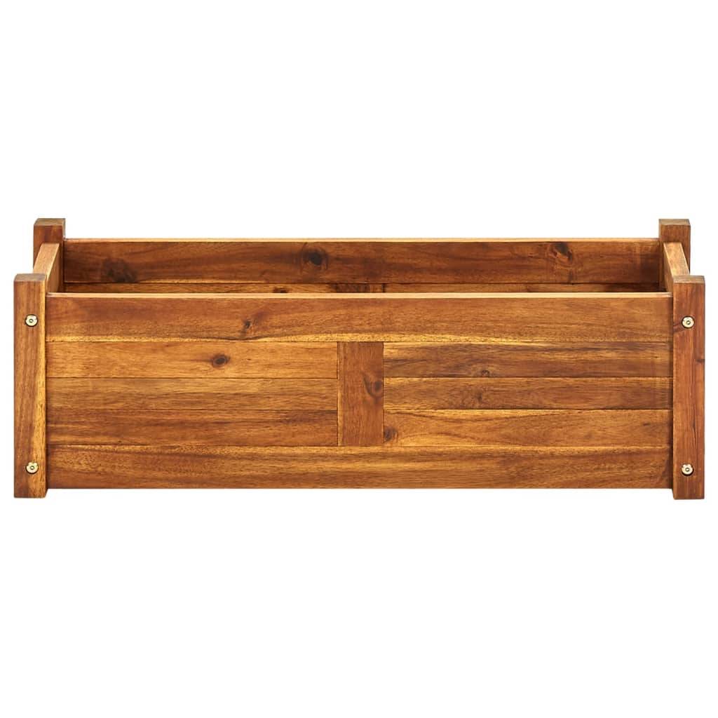 Jardinière lit surélevé plantes fleurs jardin 76 x 27,6 x 25 cm bois d'acacia - Image 2