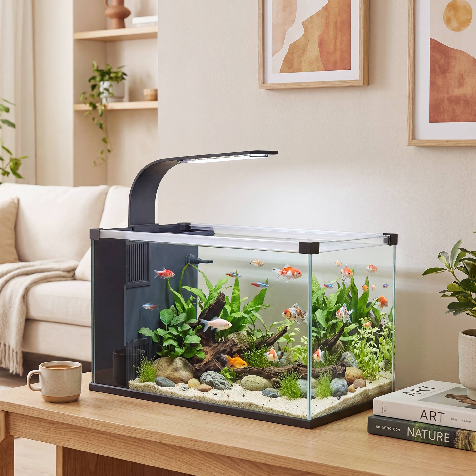 Sans Marque - Aquarium 43L en Verre Trempé avec Tapis de Protection Pour Poissons, Crevettes, Tortues, 50 x 30 x 30 cm, Transparent - Image 4