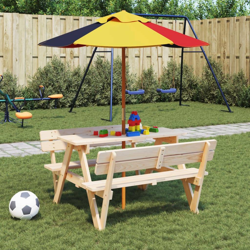 Parasol de jardin bois multicolore 120 x 120 x 140 cm - PANGIVO - Image 1