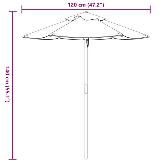 Parasol de jardin bois multicolore 120 x 120 x 140 cm - PANGIVO - Image 8