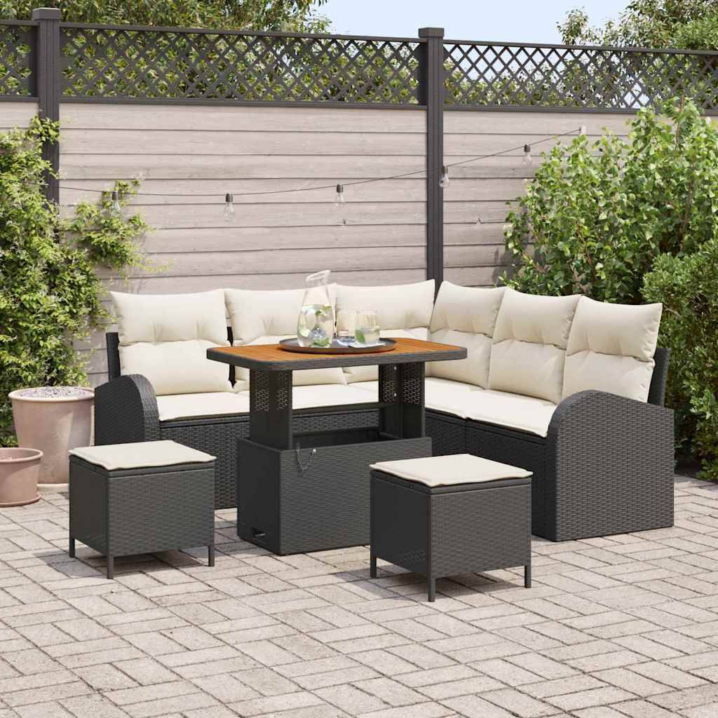 ComfortXL - Salon de Jardin en Poly Rotin 8 pcs avec Coussins Épais pour Extérieur Noir – ComfortXL Outdoor Living - Image 1