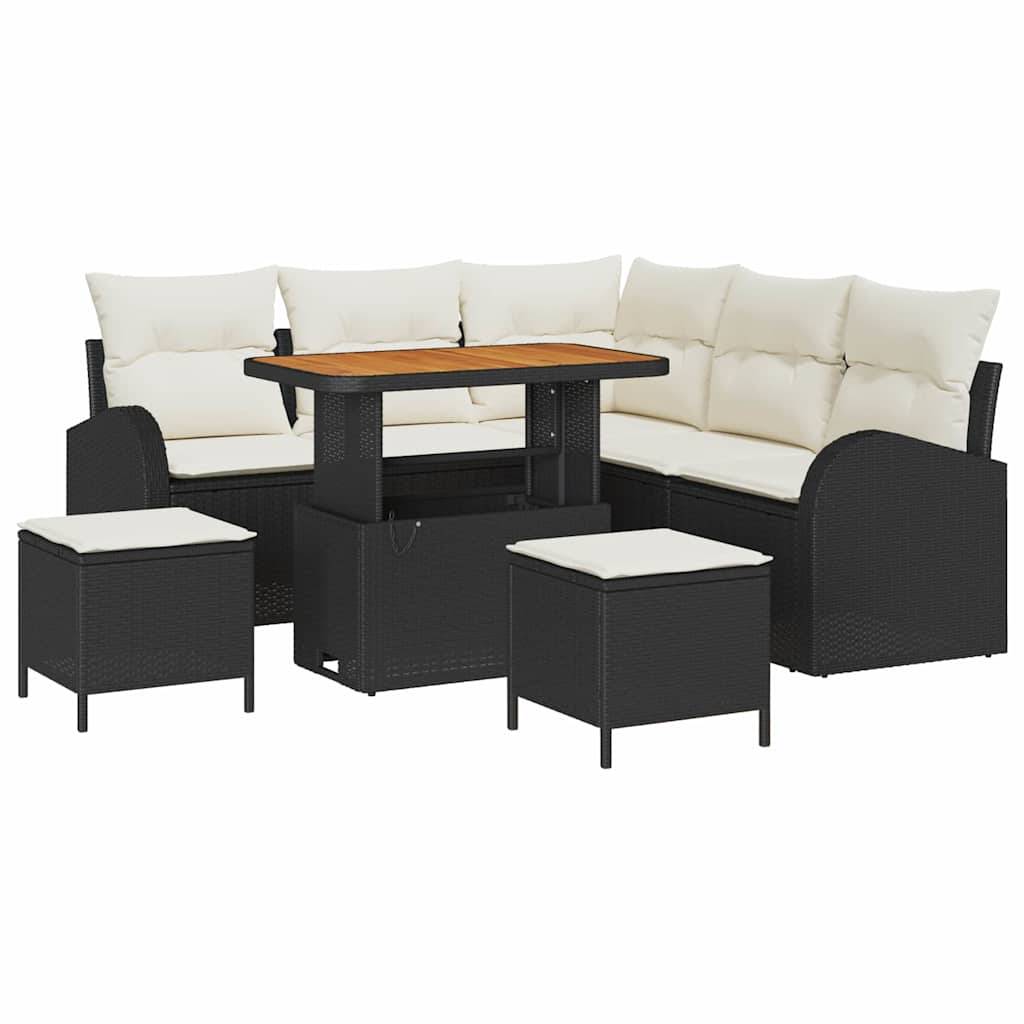 ComfortXL - Salon de Jardin en Poly Rotin 8 pcs avec Coussins Épais pour Extérieur Noir – ComfortXL Outdoor Living - Image 2