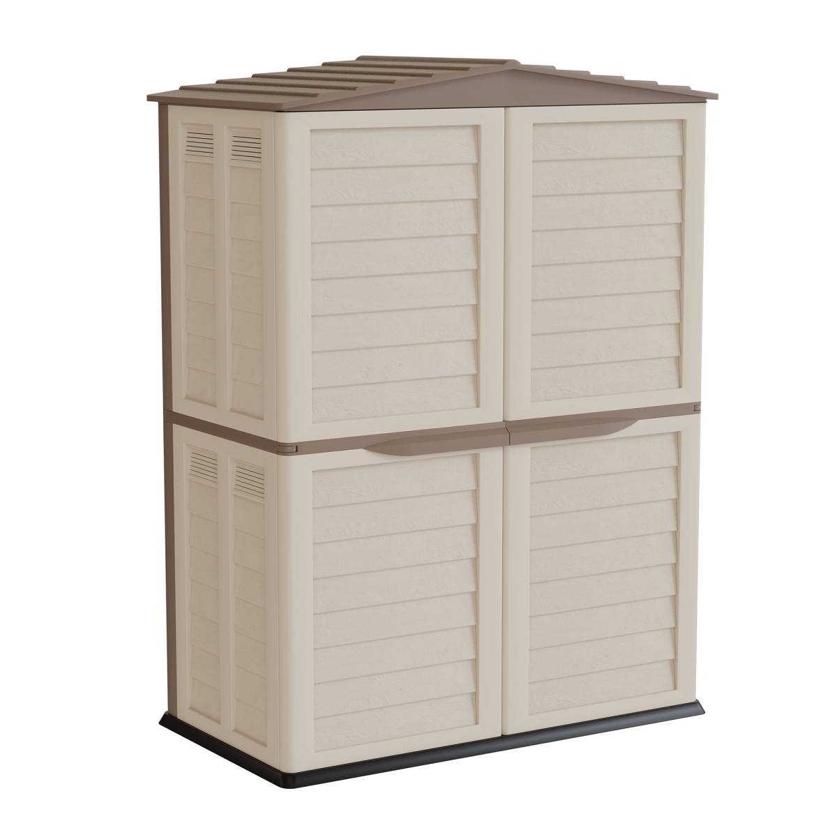Abri de jardin Extérieur 2 portes Beige 151 x 83 x H200cm Cabanon de jardin avec plancher intégré INTEC - Image 3
