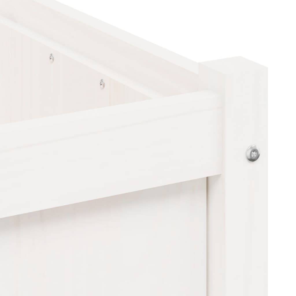 Lot de 2 Jardinières - Bacs à fleurs - Pots de fleurs blanc bois de pin massif-JU11116 - Image 10