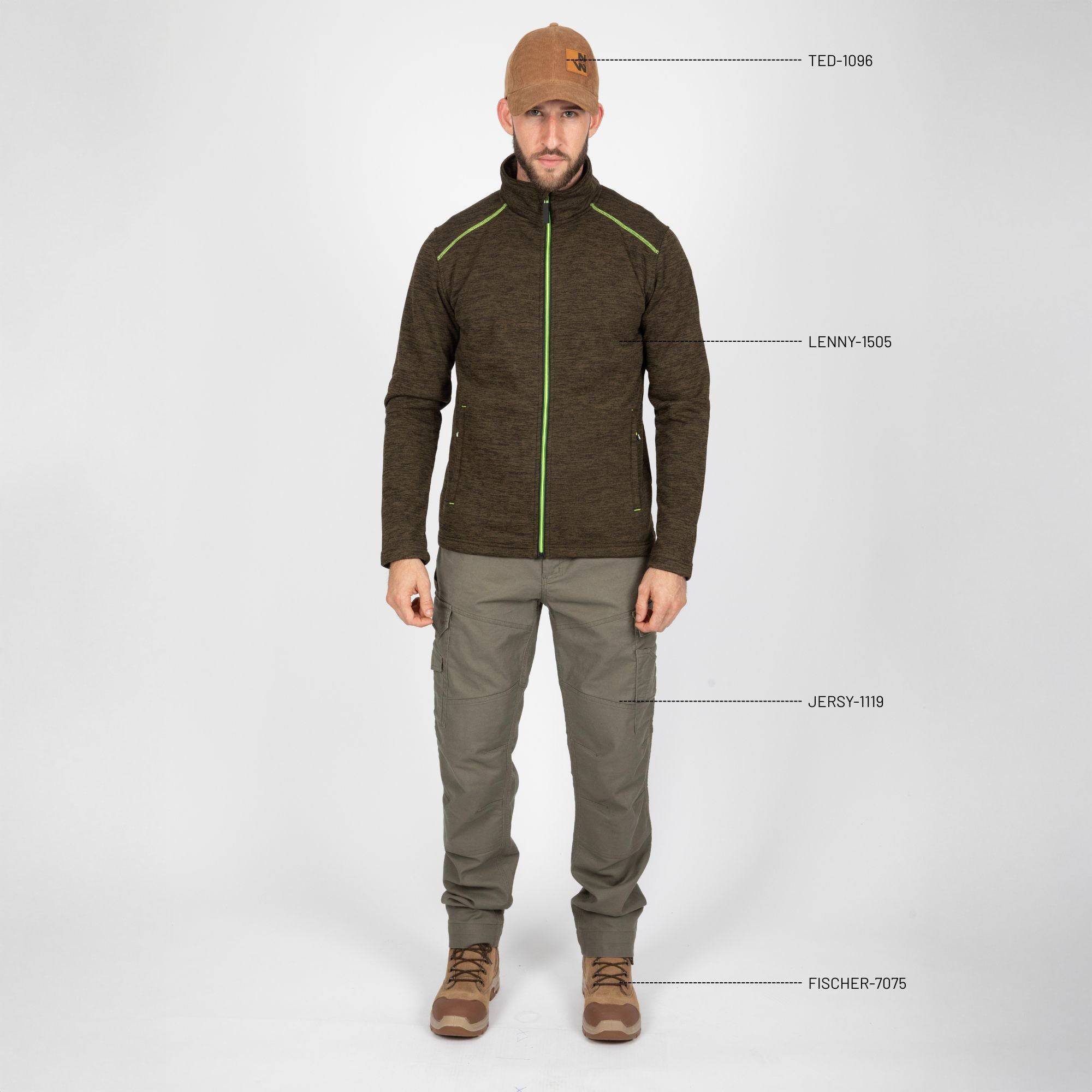 Nineworths - LENNY - GILET DE TRAVAIL - 1505 | Kaki - Image 2
