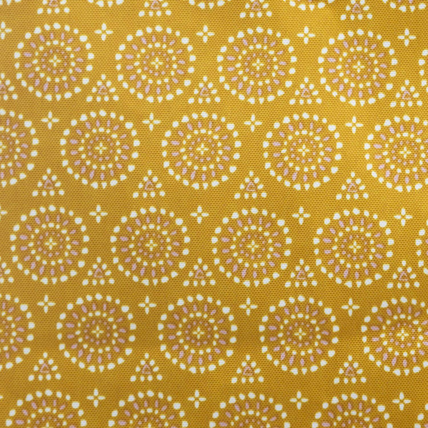 Nappe ronde anti-taches Jaune Ocre imprimé Ethnique D 180 cm - Image 4