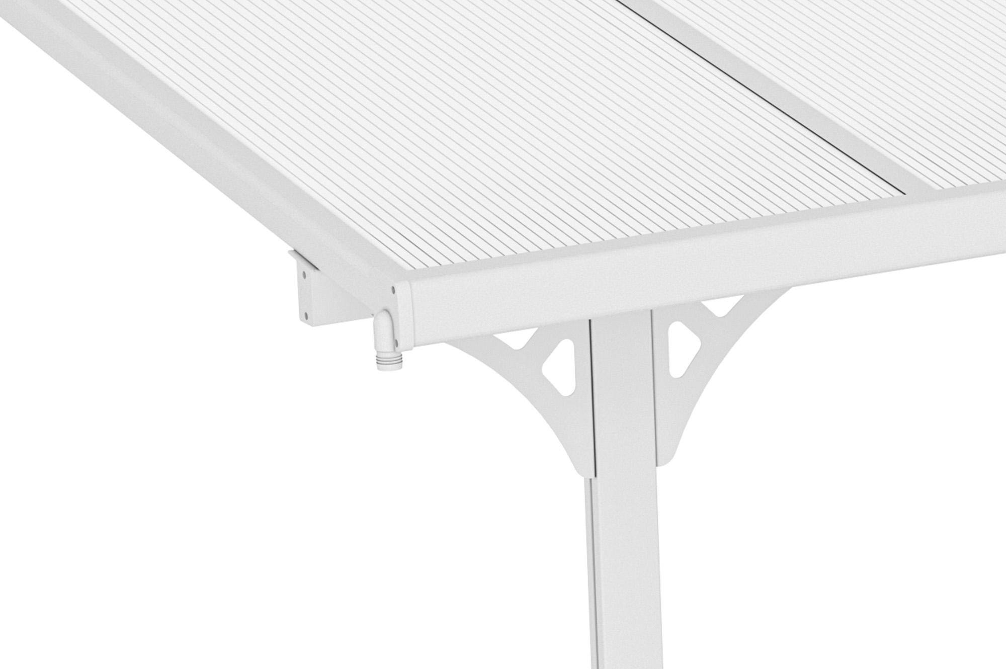 CAZEBOO - Cazeboo Pergola/Carport adossée 13,5 m² KLEO 4,5x3 m blanc - toit terrasse en aluminium et polycarbonate - Image 5