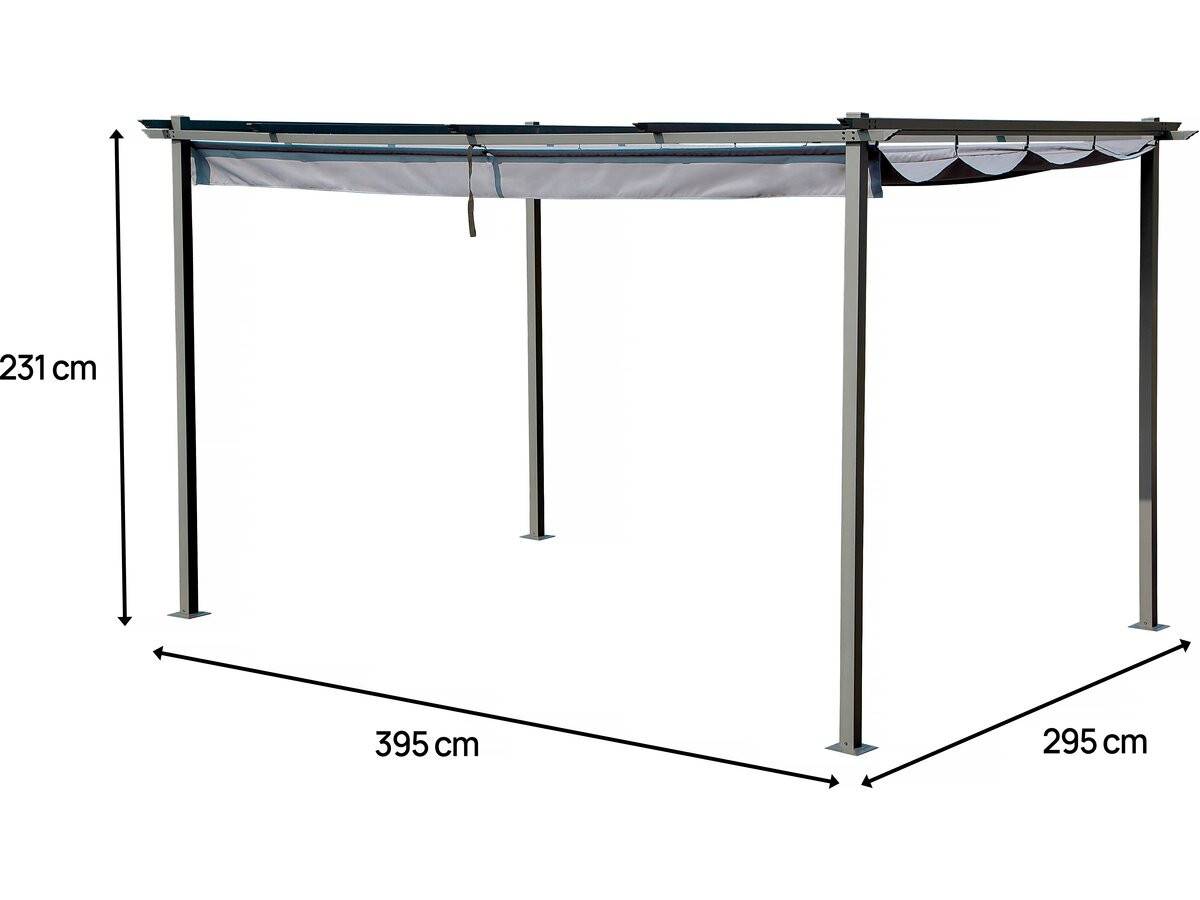Habitat Et Jardin - Pergola En Métal Avec Toit Rétractable - 3 X 4 M - Gris Anthracite -habitat Et Jardin - Image 3