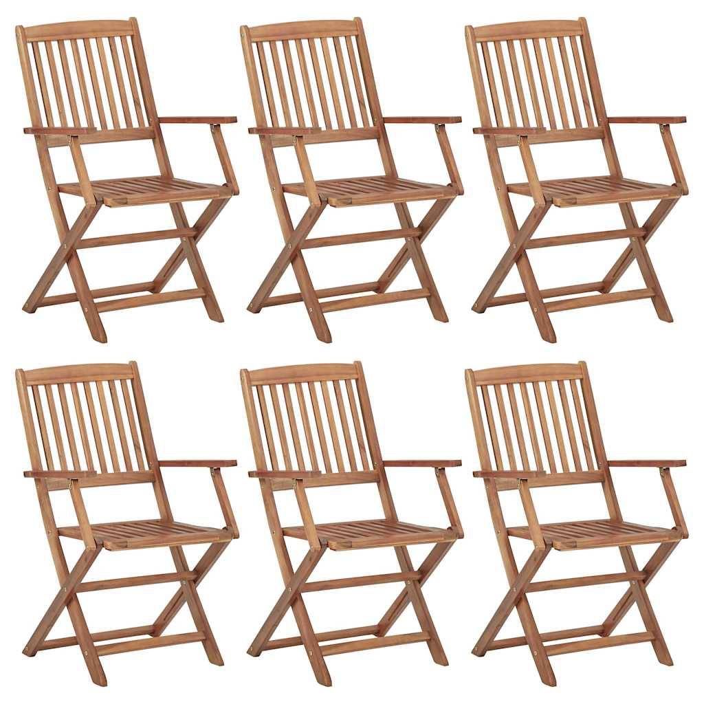 Chaise pliable de jardin bois d'acacia solide 54 x 61 x 88 cm (lot de 6) - PANGIVO - Image 1