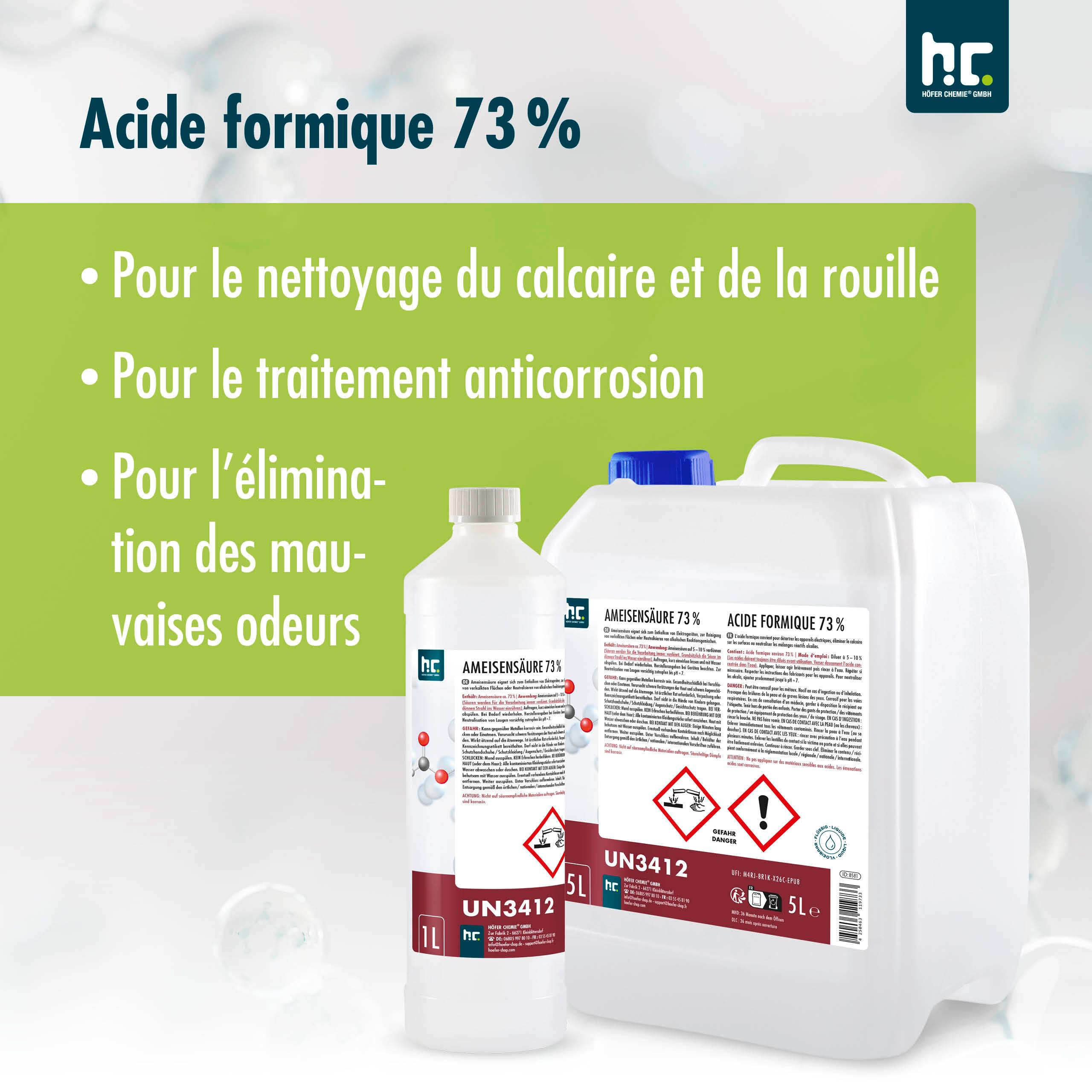 Acide formique 73% Höfer Chemie® de qualité technique en bidon de 5 L x 1 - Image 5