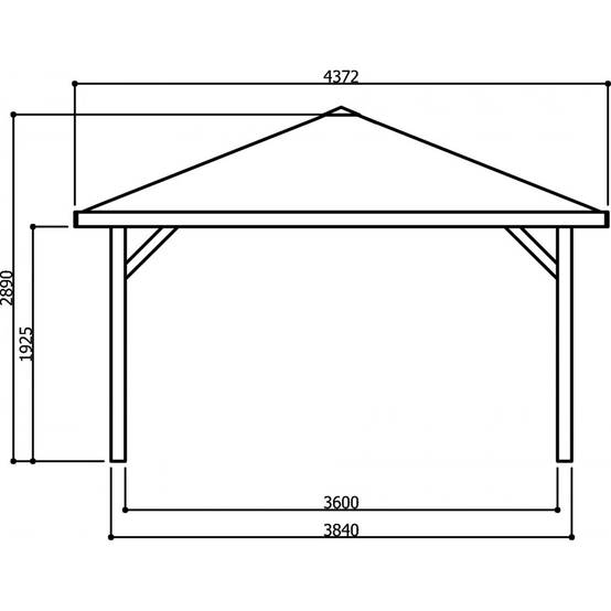 Kiosque en Bois SOLID Abri de Jardin Maisonnette Chalet 347x347 cm - Image 3