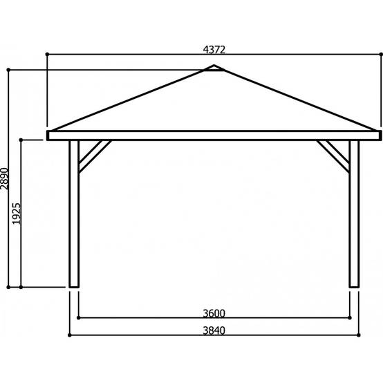 Kiosque en Bois SOLID Abri de Jardin Maisonnette Chalet 347x347 cm - Image 4