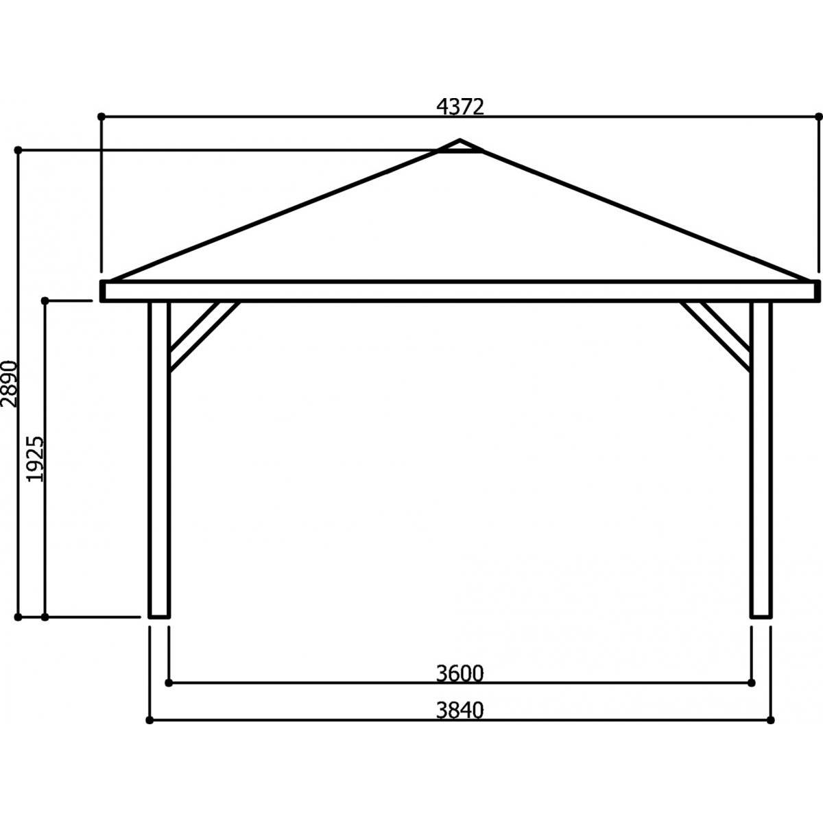Kiosque en Bois SOLID Abri de Jardin Maisonnette Chalet 347x347 cm - Image 4