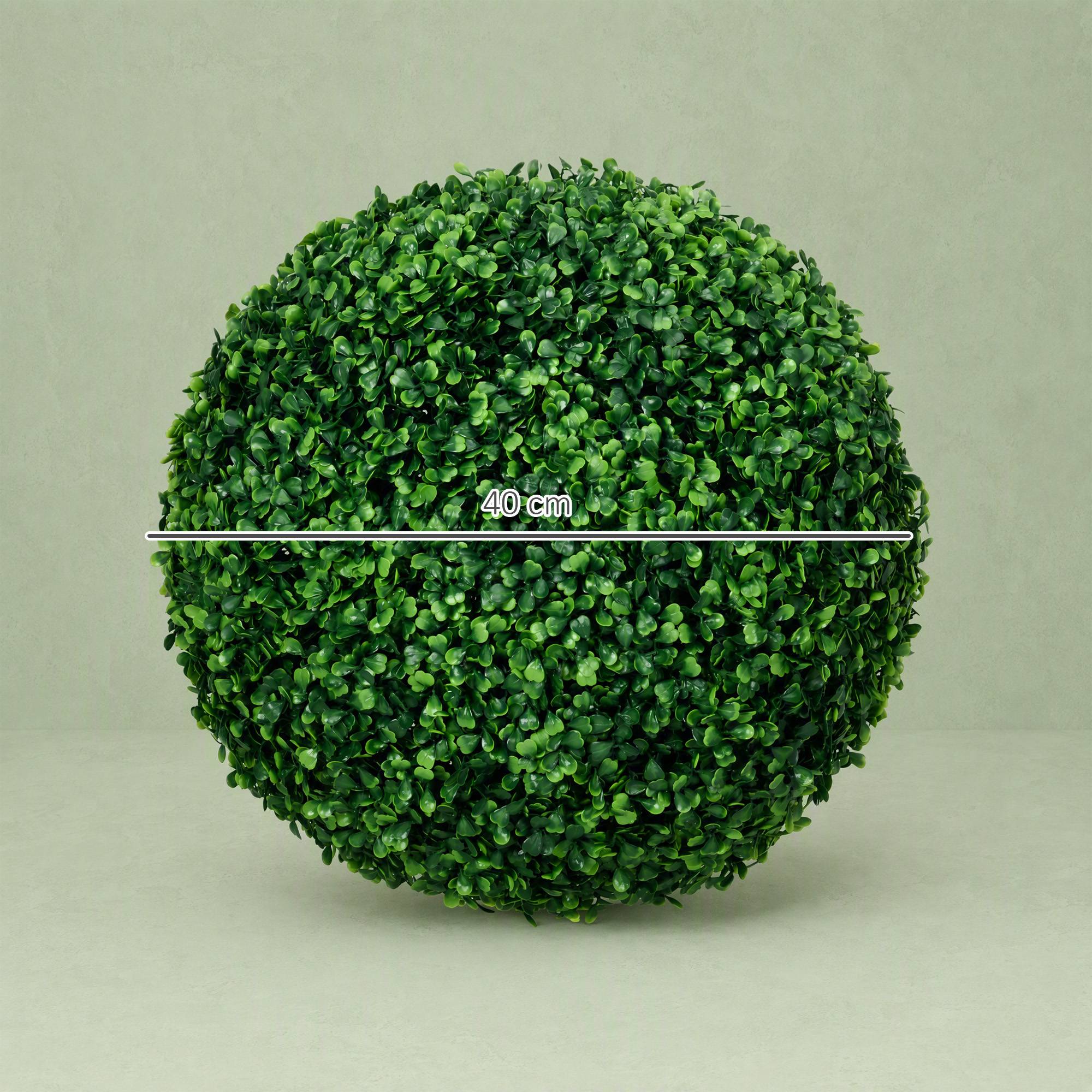 Sans Marque - Lot 2 boules buis artificielles 40 cm décoration intérieur extérieur vert - Image 5