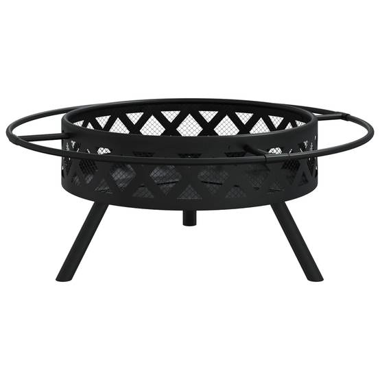 ComfortXL - Brasero Foyer de Jardin 70 cm en Acier Noir avec Tisonnier et Couvercle – ComfortXL Outdoor Living - Image 4