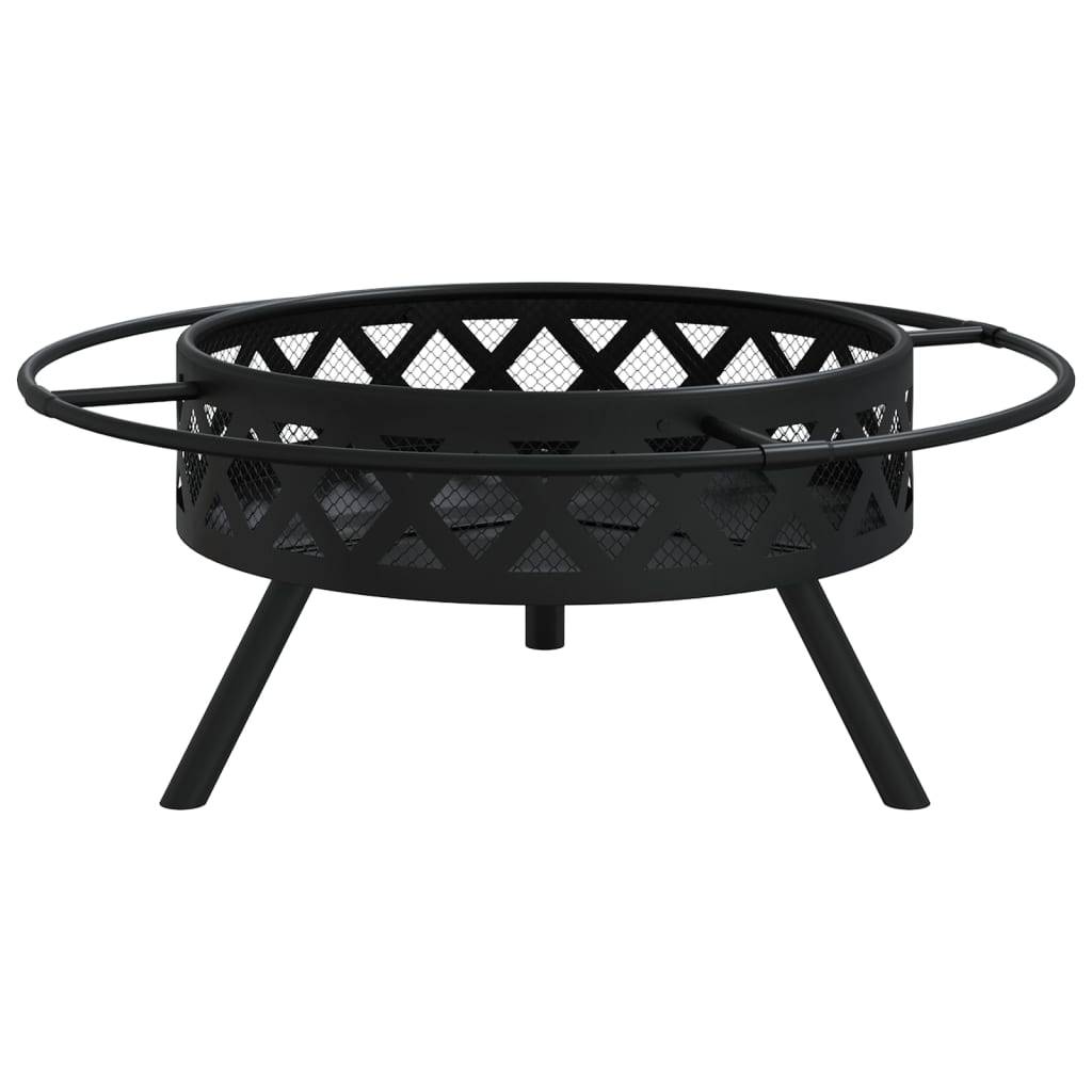 ComfortXL - Brasero Foyer de Jardin 70 cm en Acier Noir avec Tisonnier et Couvercle – ComfortXL Outdoor Living - Image 4