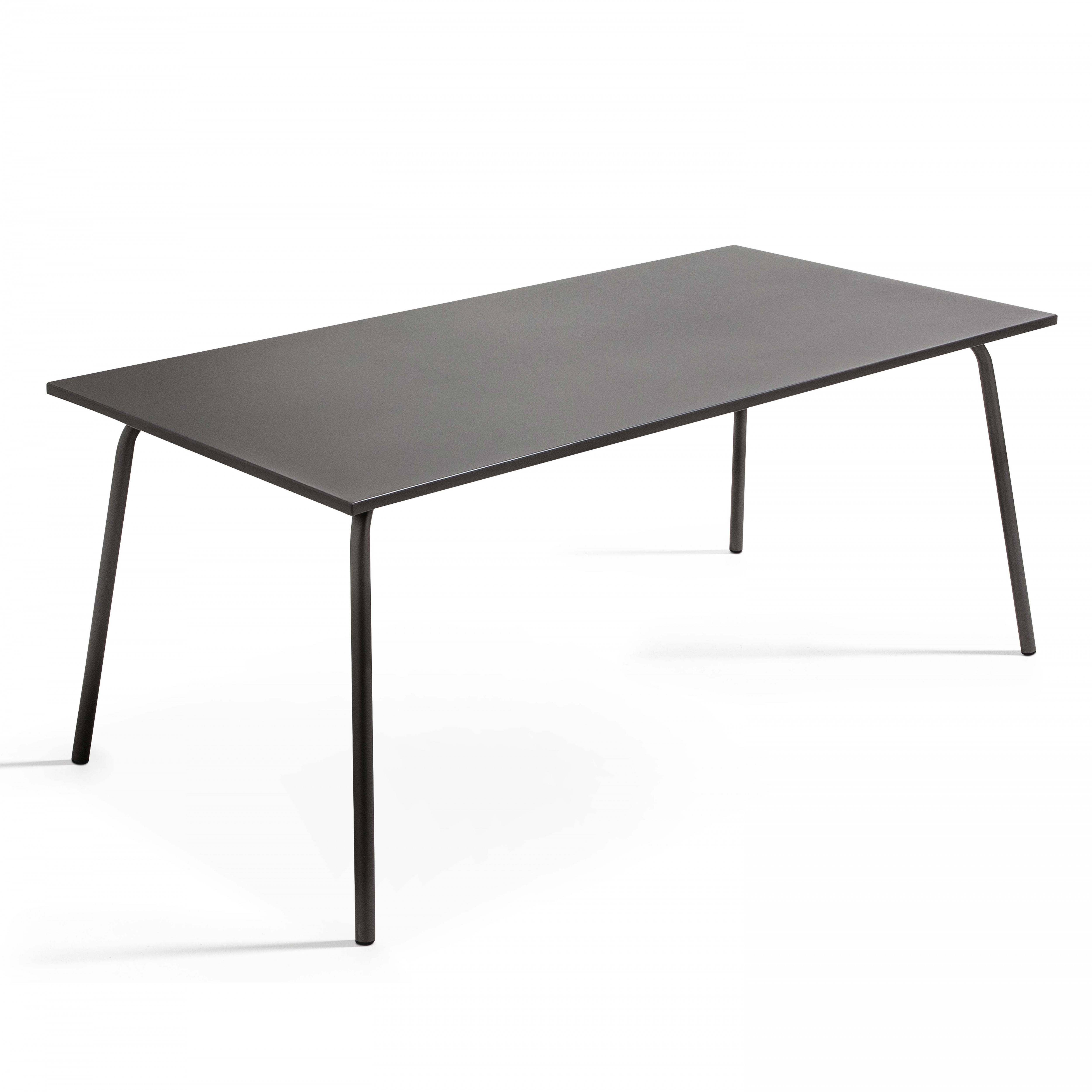 Oviala - Table de jardin rectangulaire en métal anthracite - Oviala - Image 1