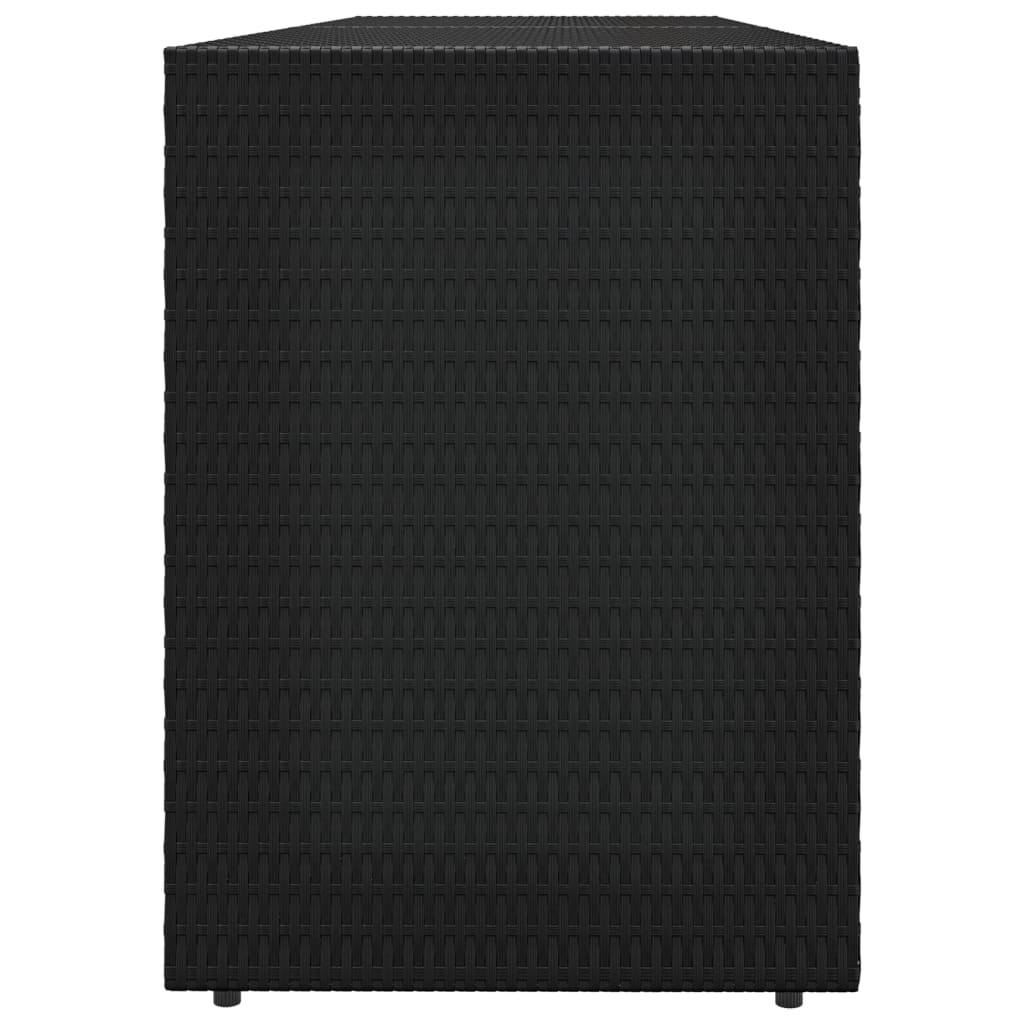 Armoire de jardin - Armoire d'extérieur - Armoire de rangement jardin Noir 198x55,5x80 cm Résine tressée - Image 5