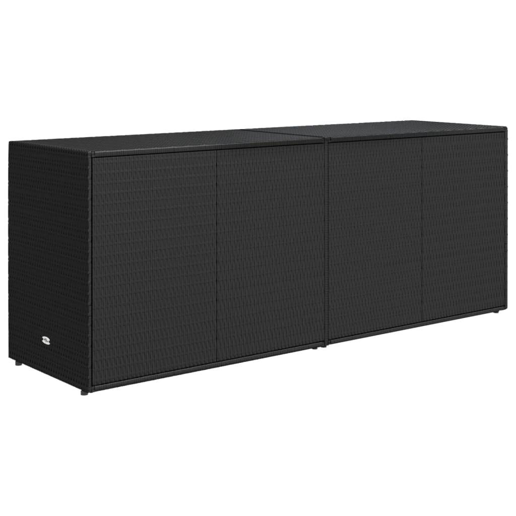 Armoire de jardin - Armoire d'extérieur - Armoire de rangement jardin Noir 198x55,5x80 cm Résine tressée - Image 6