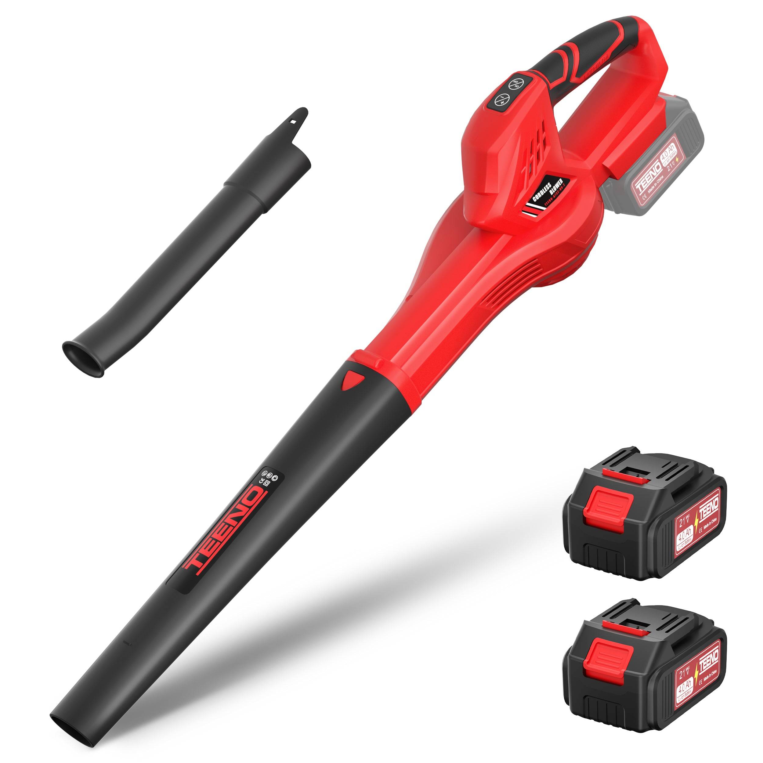 Souffleur à feuilles sans fil, 21V, 2 batteries 4,0 Ah, vitesse de rotation 15 000 tr/min, chargeur rapide inclu