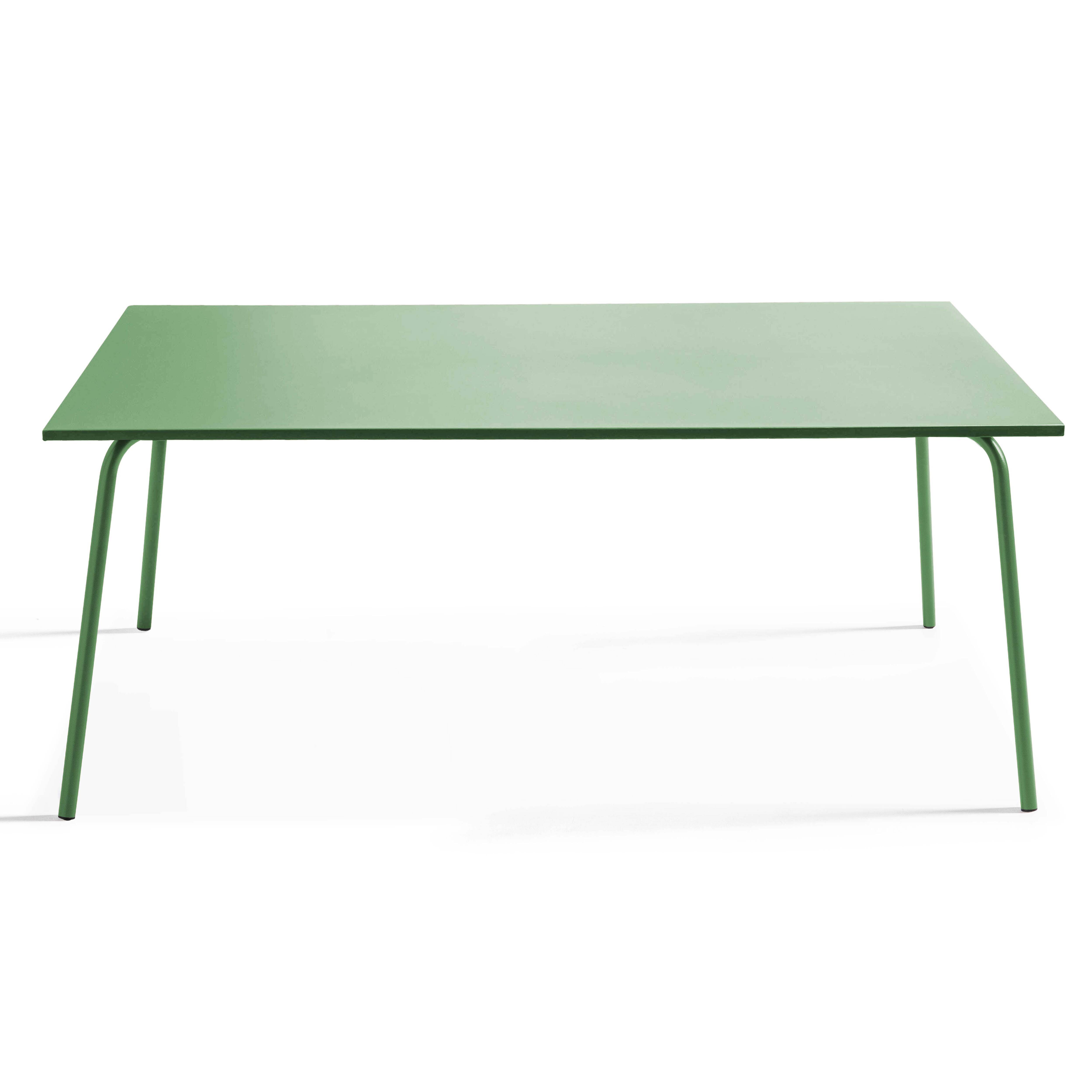Oviala - Ensemble table de jardin et 8 chaises bistrot en acier vert cactus Palavas - Oviala - Image 4