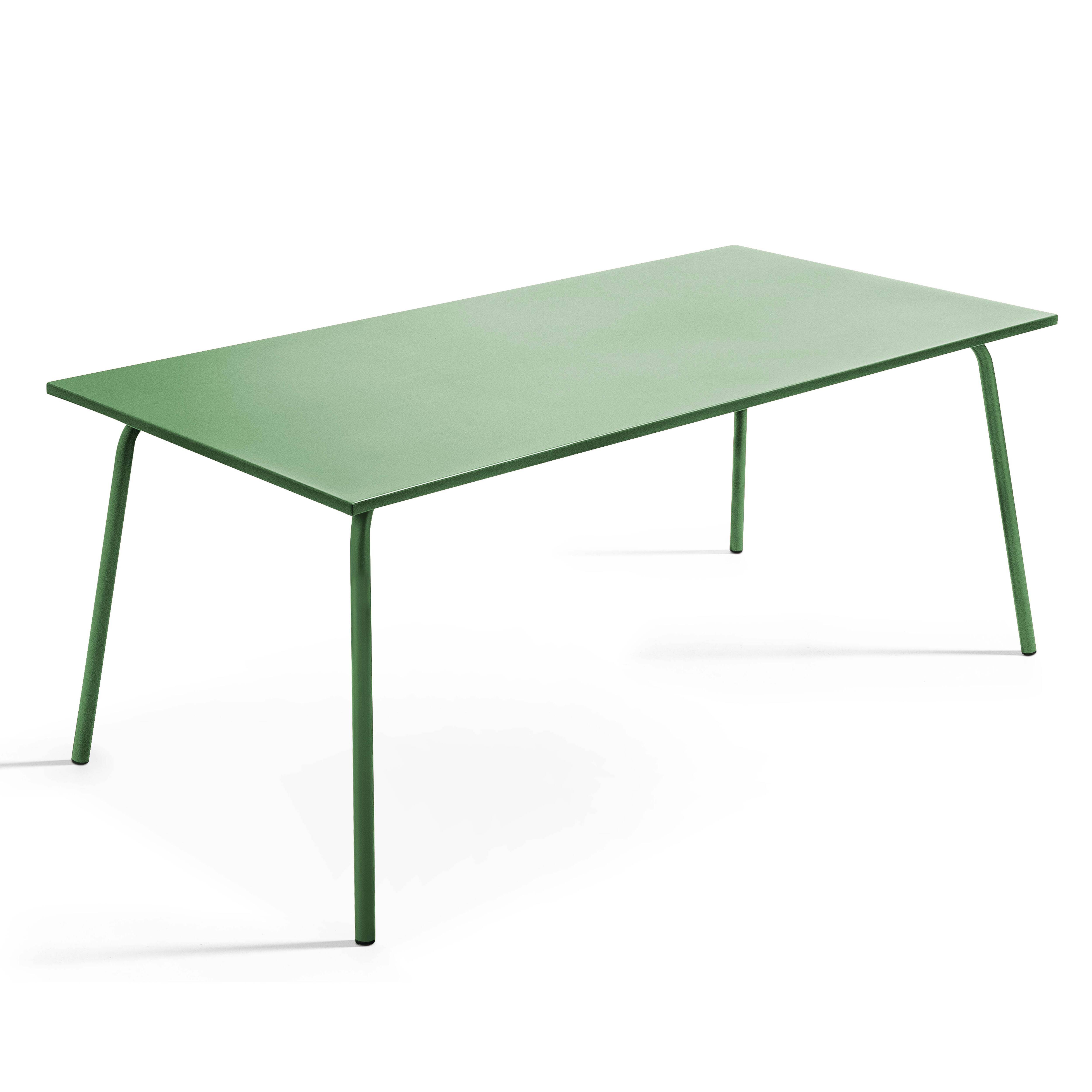Oviala - Ensemble table de jardin et 8 chaises bistrot en acier vert cactus Palavas - Oviala - Image 3