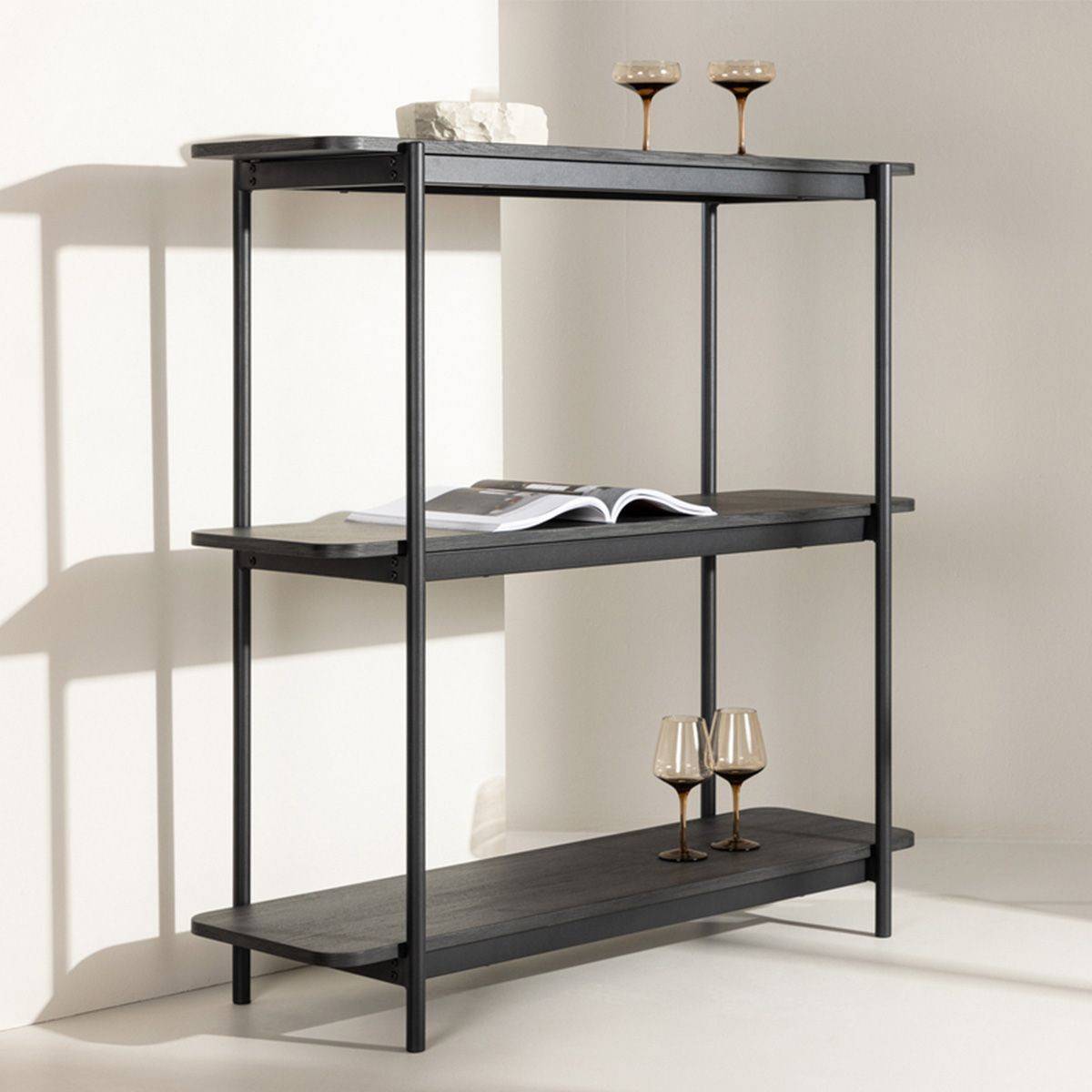 Étagère 3 Niveaux "Heim" 120cm Noir - Image 6
