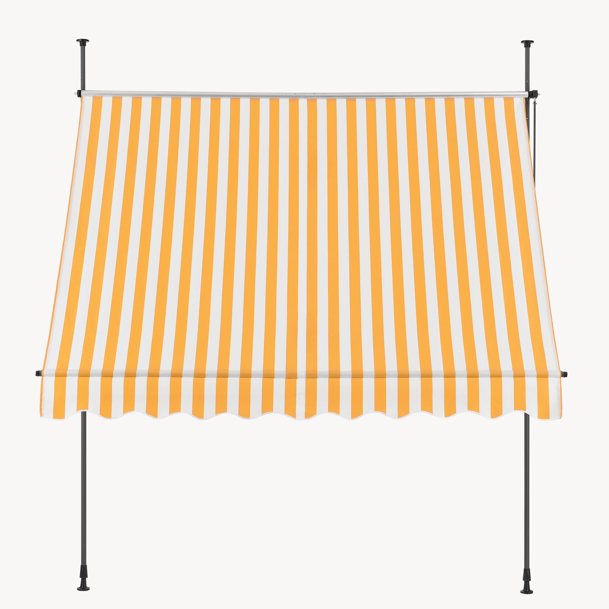 Pro.Tec - Store Banne Téléscopique Acier Polyester 300 x 120 x 220-309 cm Jaune Blanc [pro.tec] - Image 8