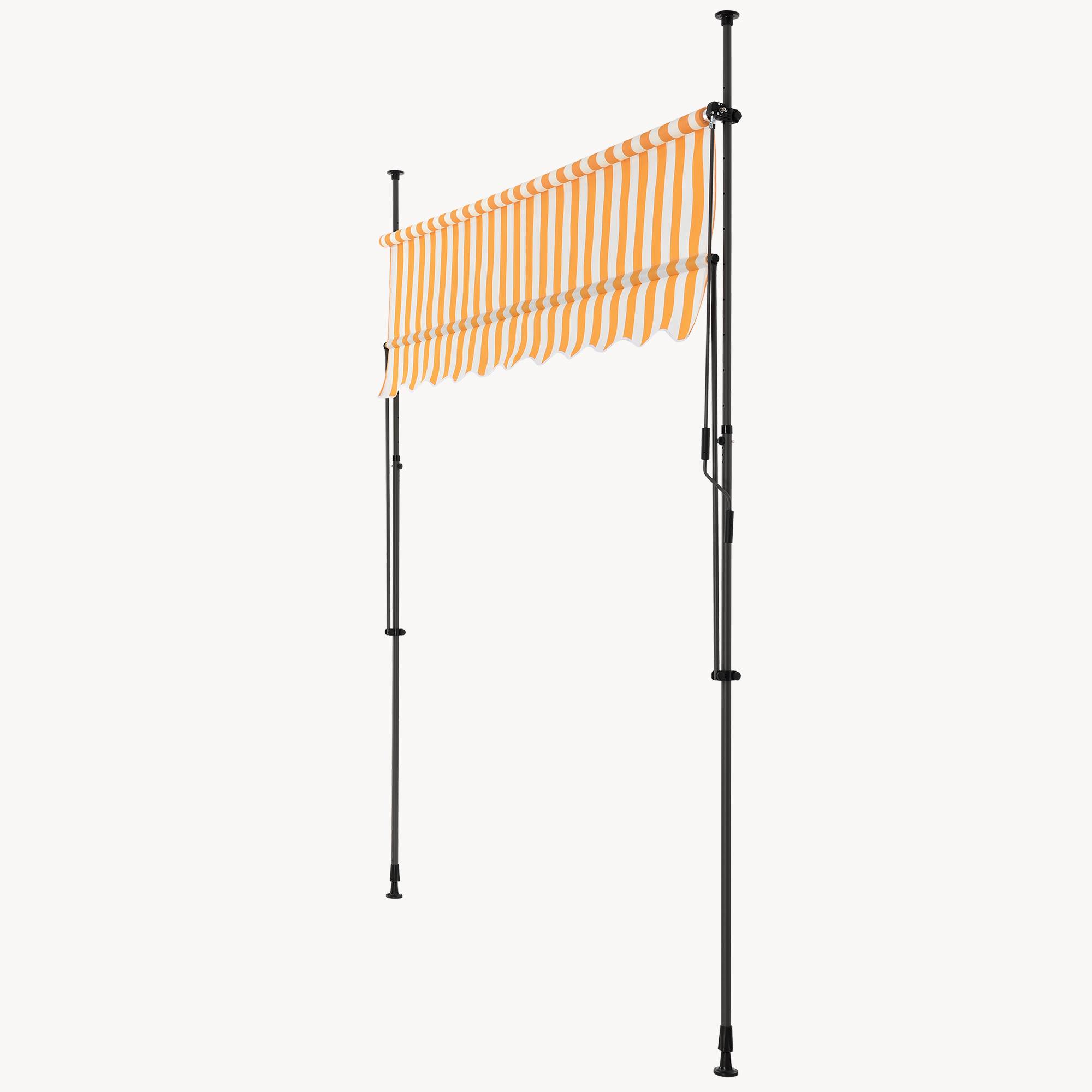 Pro.Tec - Store Banne Téléscopique Acier Polyester 300 x 120 x 220-309 cm Jaune Blanc [pro.tec] - Image 7