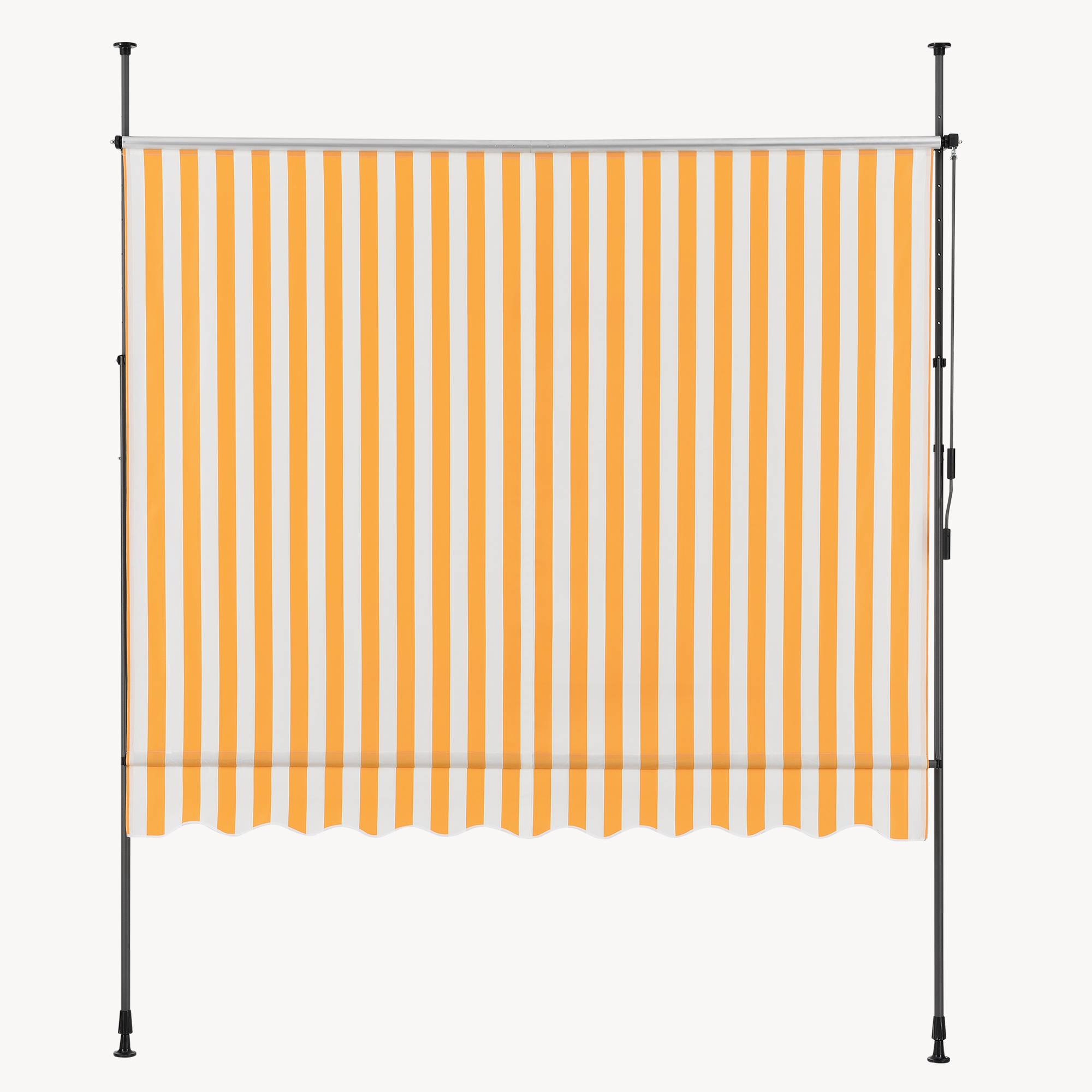 Pro.Tec - Store Banne Téléscopique Acier Polyester 300 x 120 x 220-309 cm Jaune Blanc [pro.tec] - Image 9