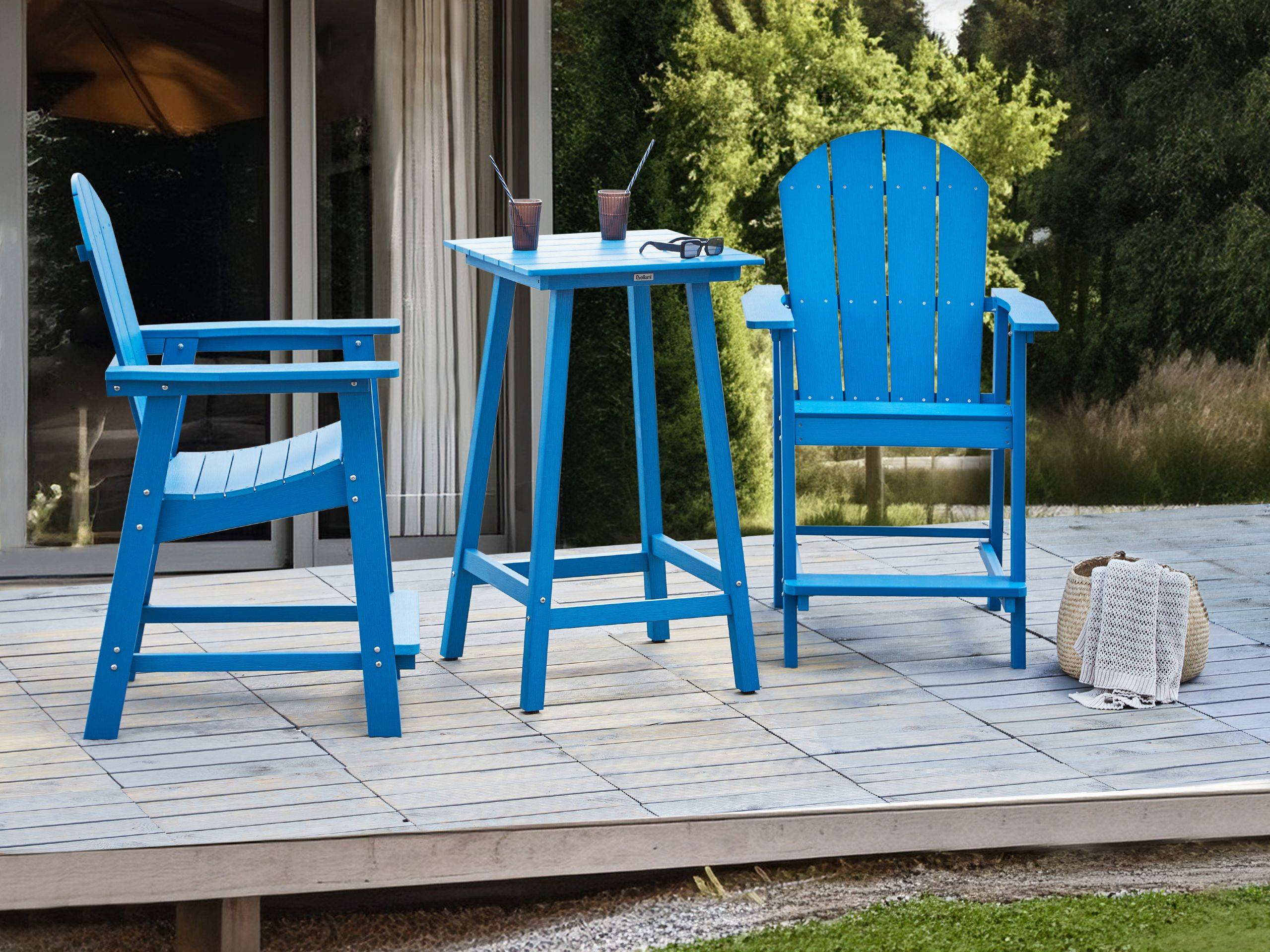Beliani - Set de bistrot, 2 Personnes Matière synthétique Bleu ADIRONDACK - 58x71x133- Beliani - Image 1