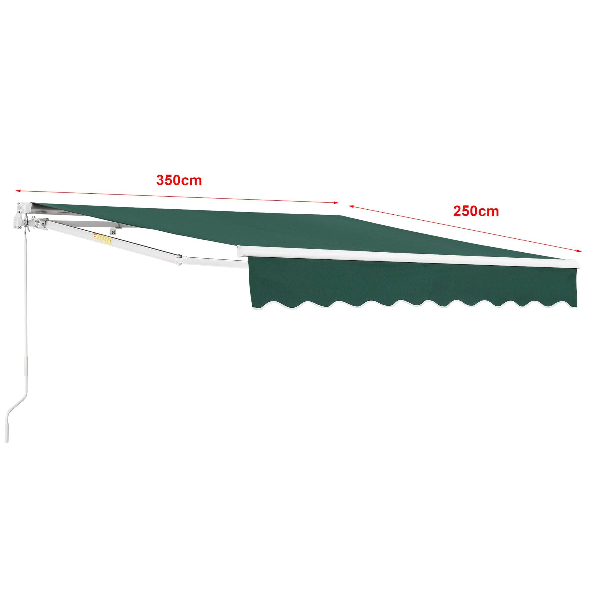 Helloshop26 - Store banne avec manivelle 350 x 250 cm vert foncé - Image 3