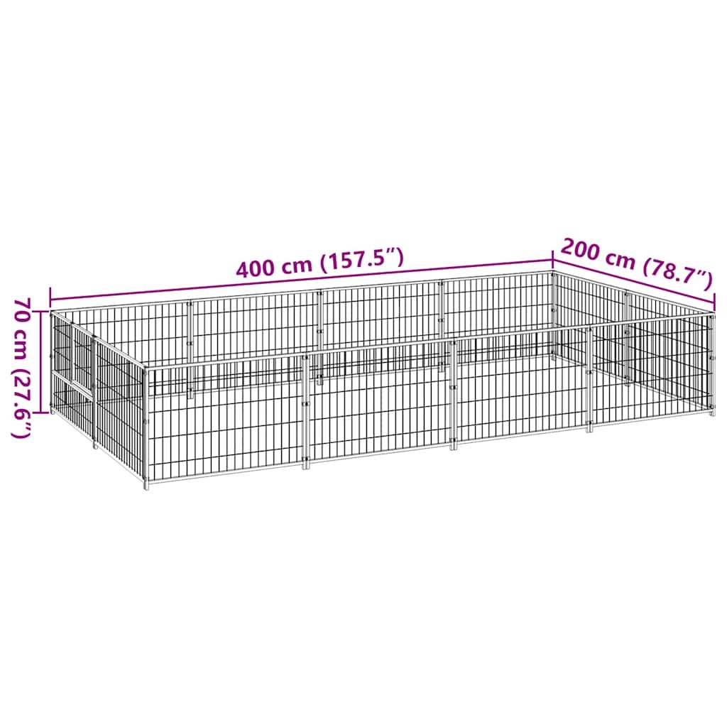 Vidaxl - Chenil Argenté 8 m² Acier vidaXL 3082120 - Image 3
