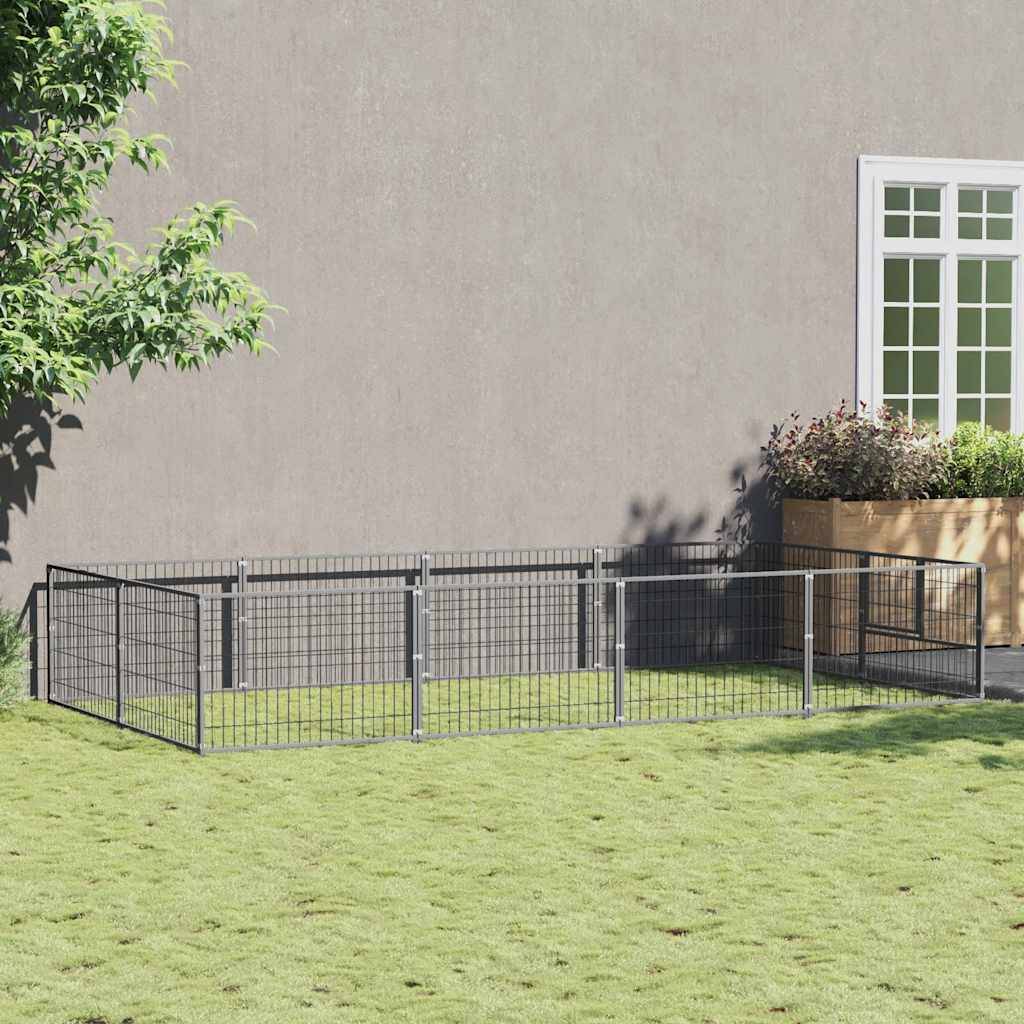 Vidaxl - Chenil Argenté 8 m² Acier vidaXL 3082120 - Image 1