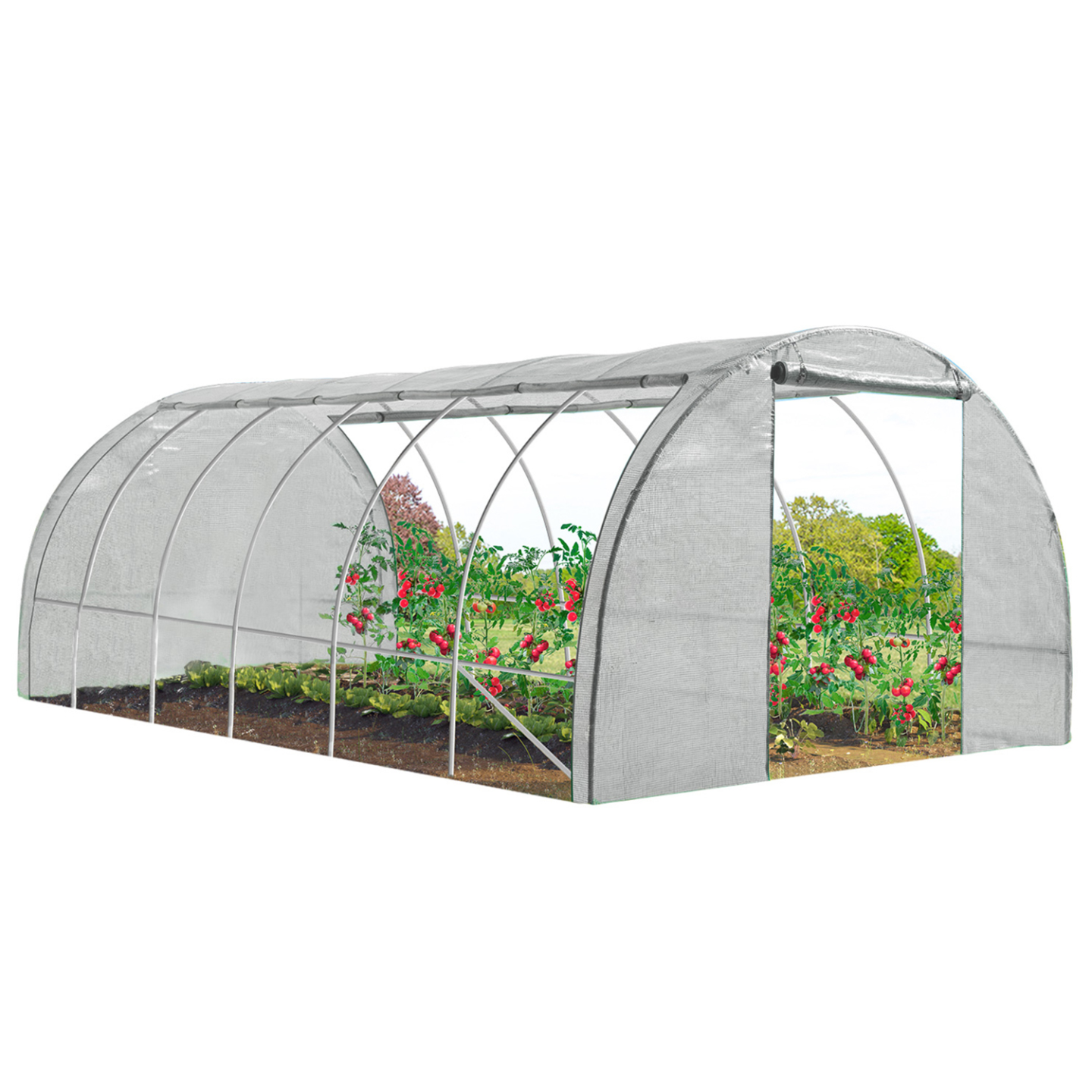 Serre tunnel de jardin 4 saisons 18M² blanche gamme maraîchère CRIMÉE 6x3M - Image 2