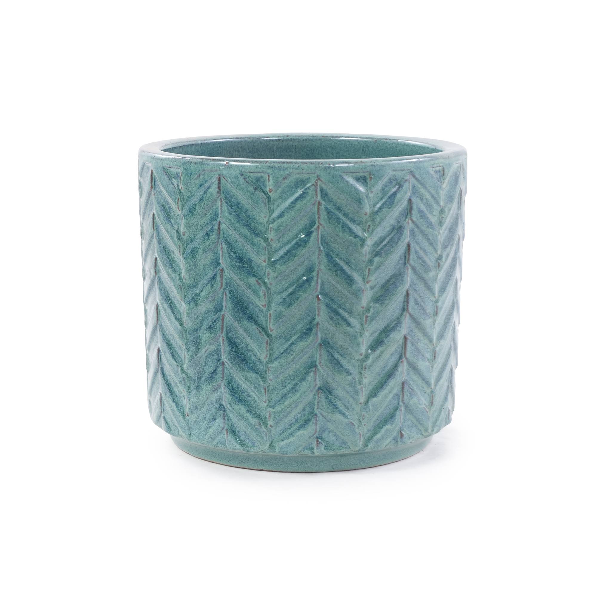 ComfortXL - Lot de 4 pots de fleurs céramique aqua Ø38 à 20 cm intérieur extérieur drainage - ComfortXL Outdoor Living