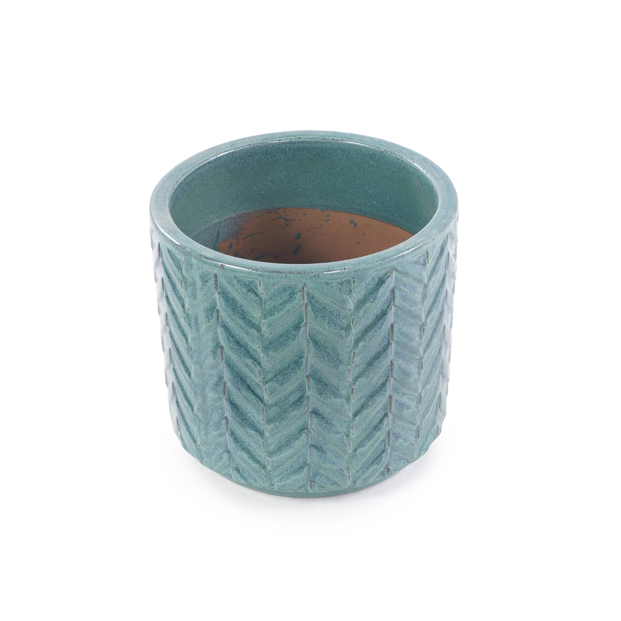 ComfortXL - Lot de 4 pots de fleurs céramique aqua Ø38 à 20 cm intérieur extérieur drainage - ComfortXL Outdoor Living - Image 5