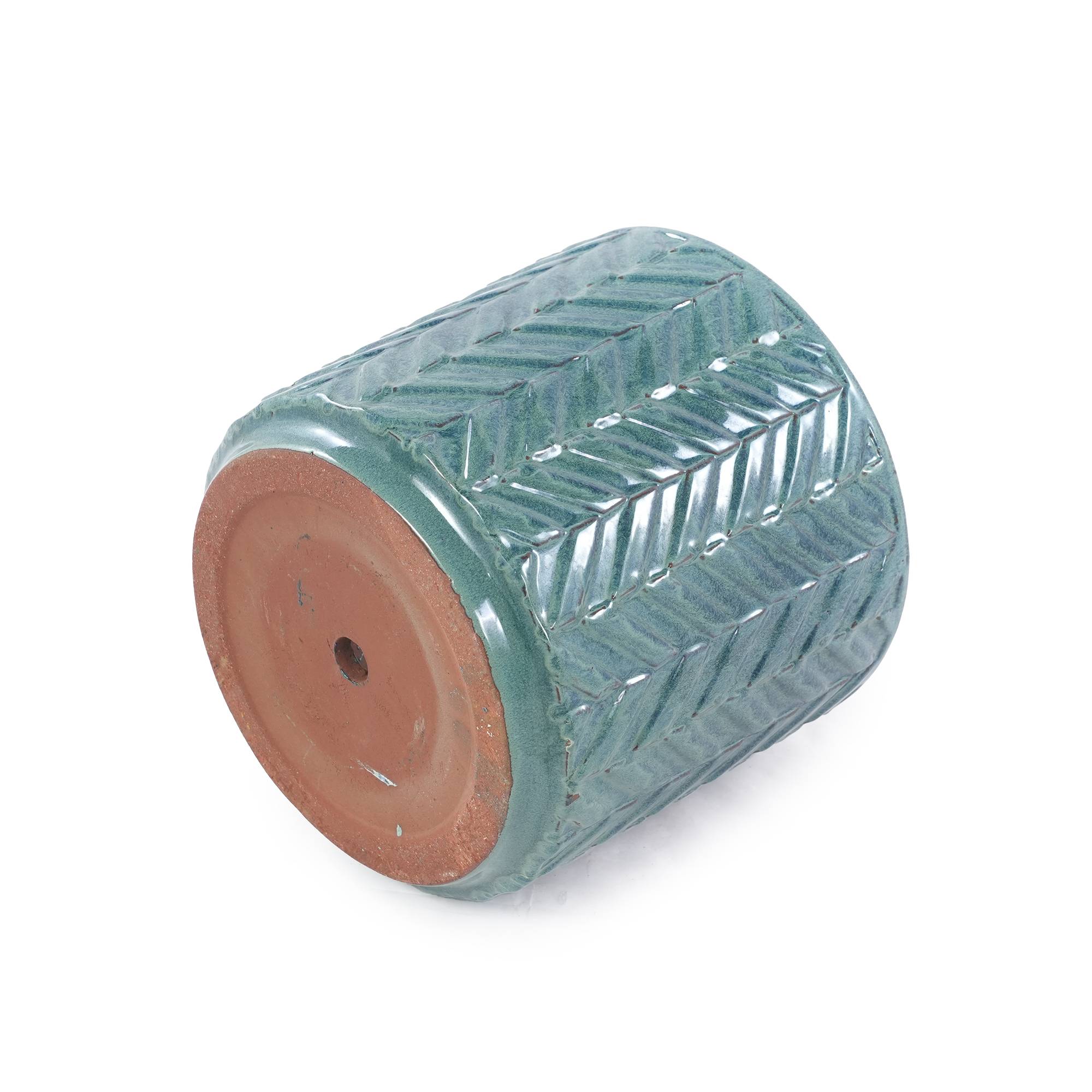 ComfortXL - Lot de 4 pots de fleurs céramique aqua Ø38 à 20 cm intérieur extérieur drainage - ComfortXL Outdoor Living - Image 6