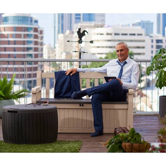Keter - Coffre de jardin Circawood - 132 L - Gris - Image 4