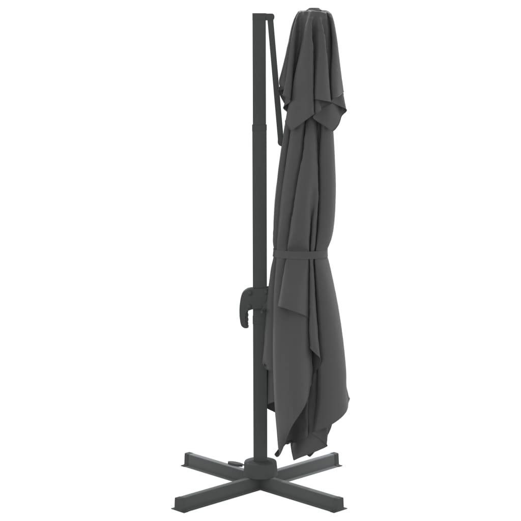 Helloshop26 - Parasol meuble de jardin cantilever à double toit 400 x 300 cm anthracite - Image 4