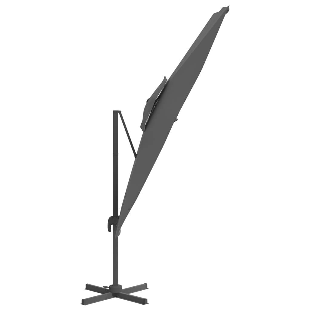 Helloshop26 - Parasol meuble de jardin cantilever à double toit 400 x 300 cm anthracite - Image 3