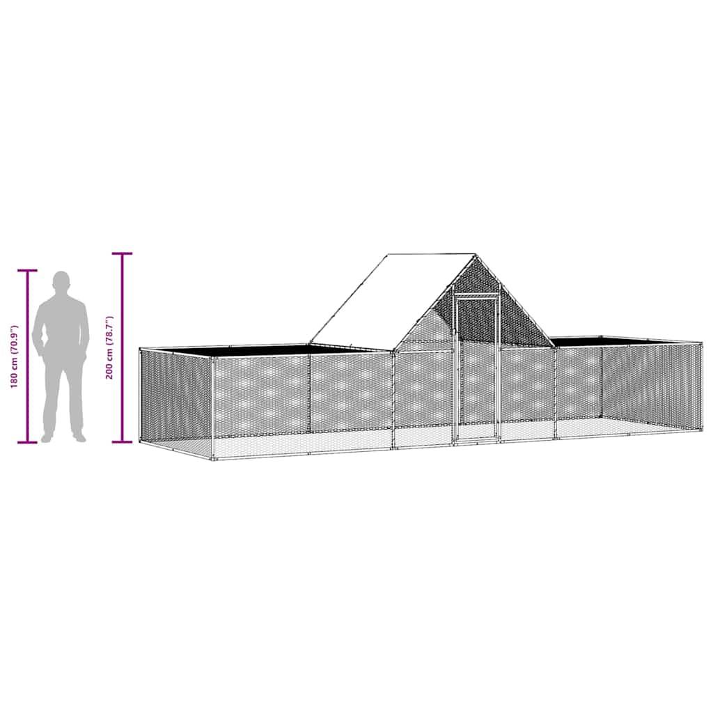Poulailler acier argent  6 x 2 x 2 m  - Prolenta premium p3163.4 - Image 10