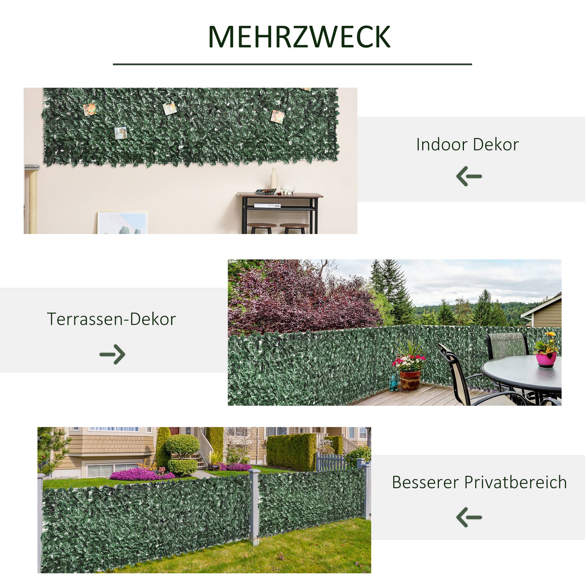 ComfortXL - Haie Artificielle Brise-Vue Rouleau 300x100cm Occultant Jardin Balcon Terrasse - ComfortXL Outdoor Living - Image 5