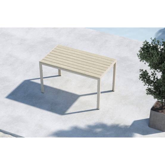 Paris Prix - Table de Jardin "Mirko" 140cm Beige - Image 8