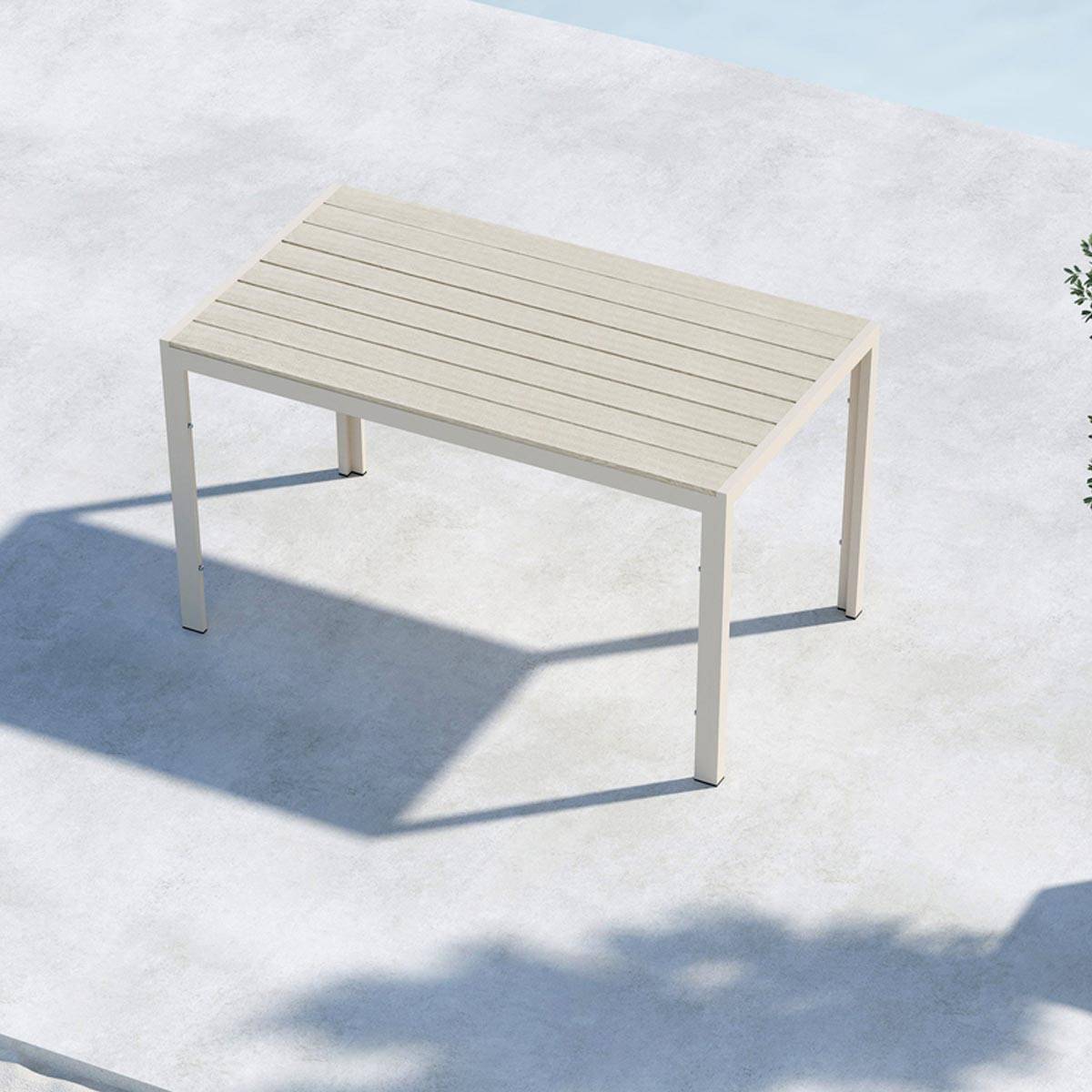 Paris Prix - Table de Jardin "Mirko" 140cm Beige - Image 7