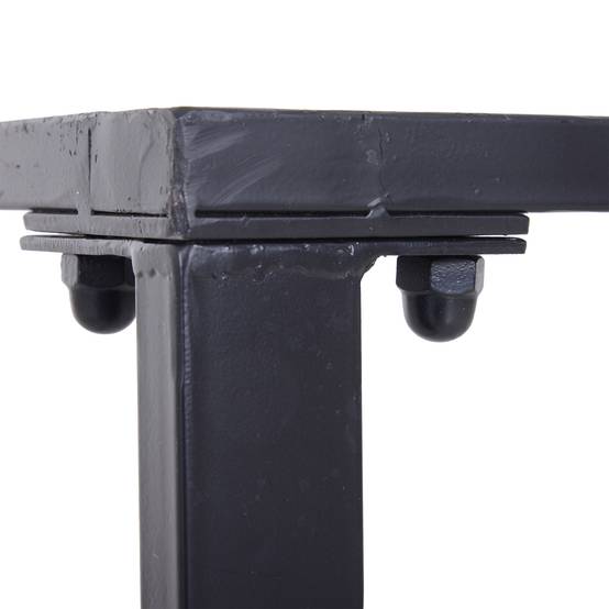 Mobilier de jardin 4 places : table + 2 bancs, métal, noir - Image 8