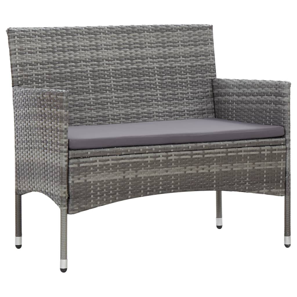 Vidaxl - Salon de jardin 4 pcs avec coussins résine tressée gris vidaXL 45812 - Image 2