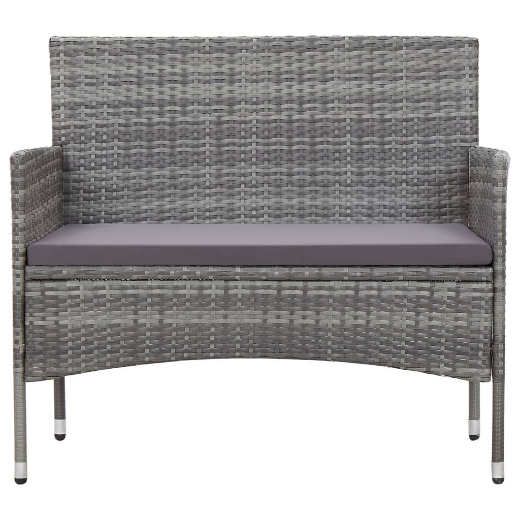 Vidaxl - Salon de jardin 4 pcs avec coussins résine tressée gris vidaXL 45812 - Image 9